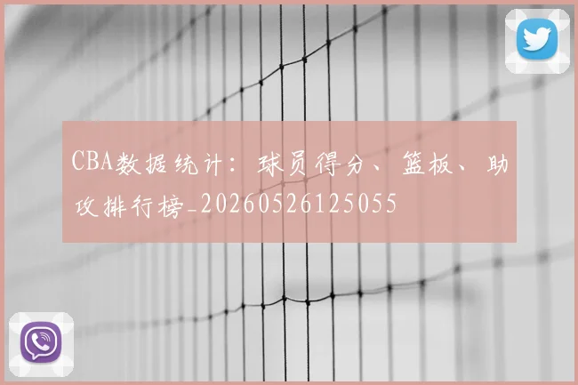 CBA数据统计：球员得分、篮板、助攻排行榜_20260526125055